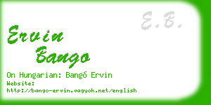 ervin bango business card